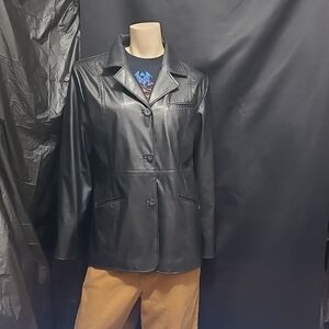 Vintage Women's Fake Leather Jacket By GRIPPED WEAR SIZE Med